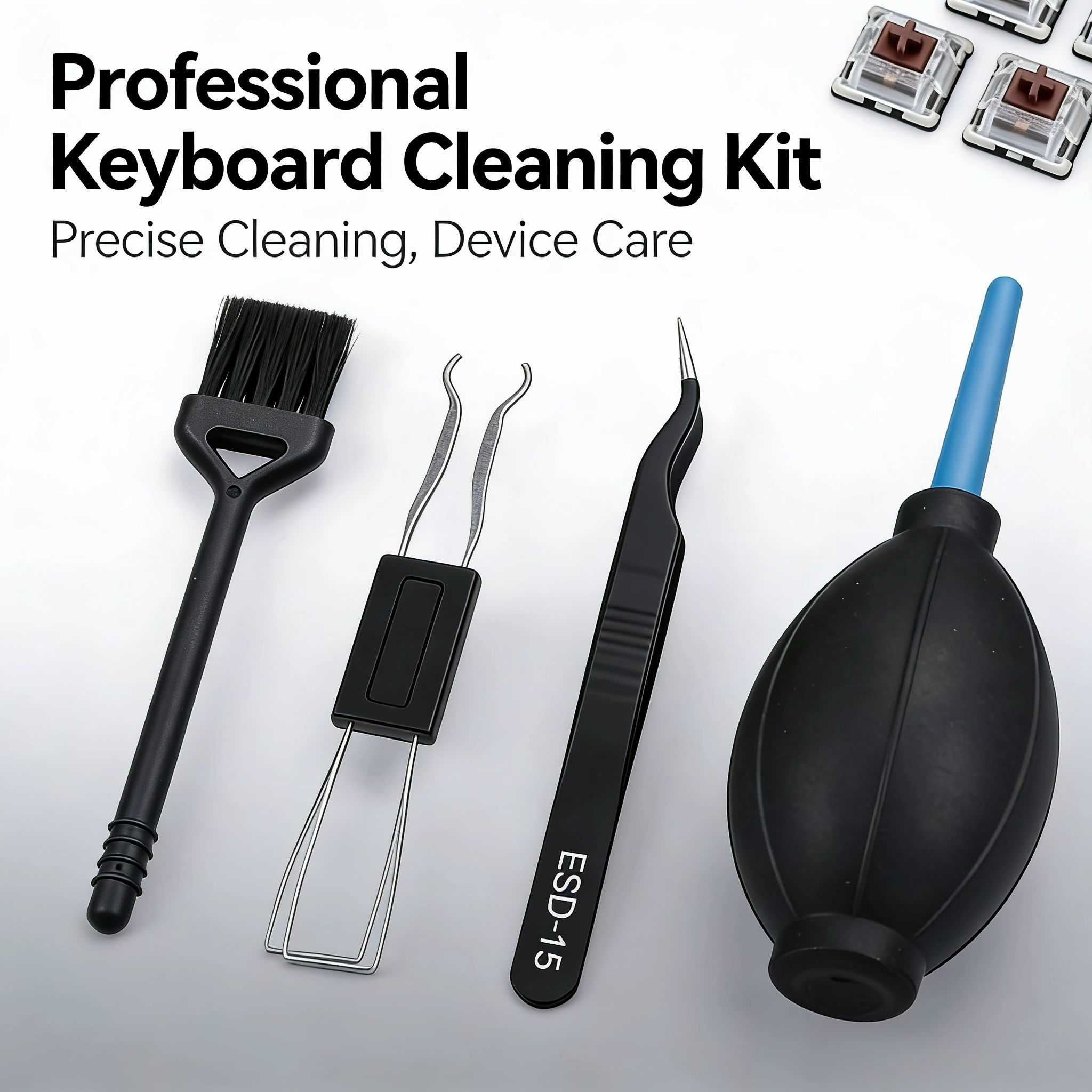 Keycap Puller Ring - 4 in 1 Keyboard Cleaning Kit