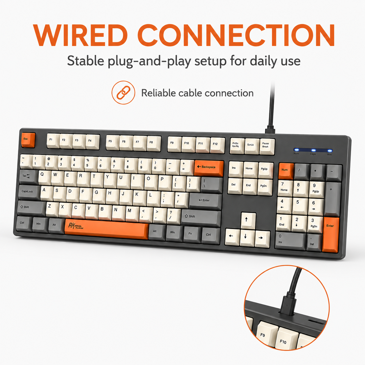 Gaming Keyboard That Is Quiet - SHIPADOO K600 Colorblock Wired Keyboard Ergonomic