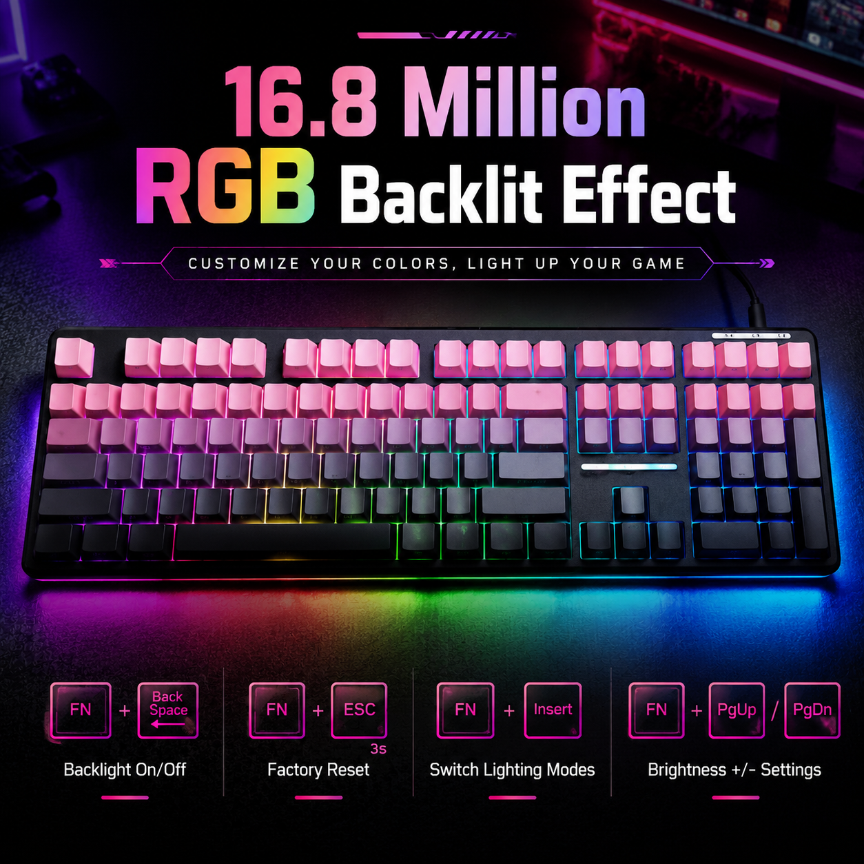 V108 Bluetooth Keyboard Wired& - Gaming Keyboard No Noise ulasan dan harga