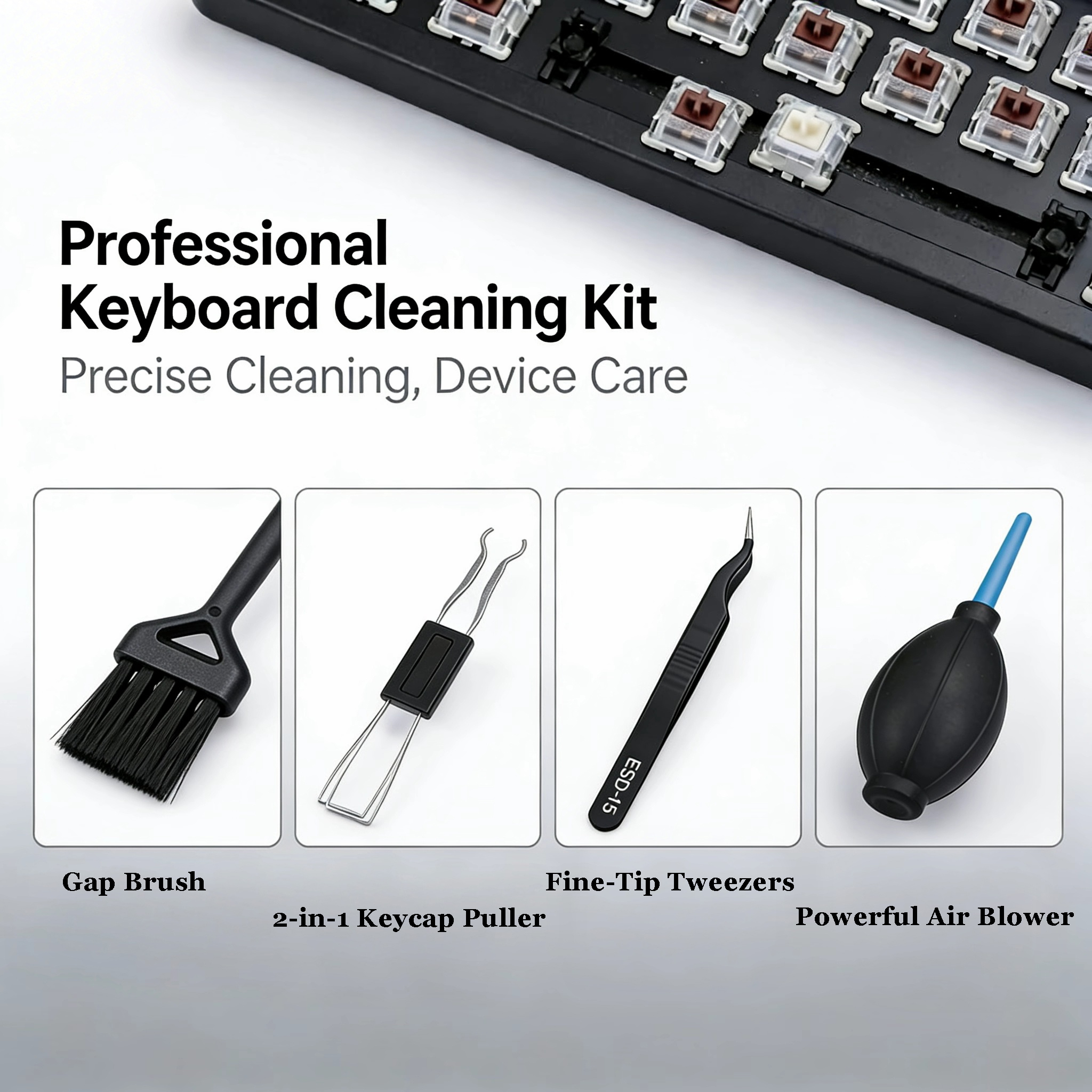 4 in 1 Keyboard Cleaning Kit M - Keycap Puller Ring ulasan dan harga