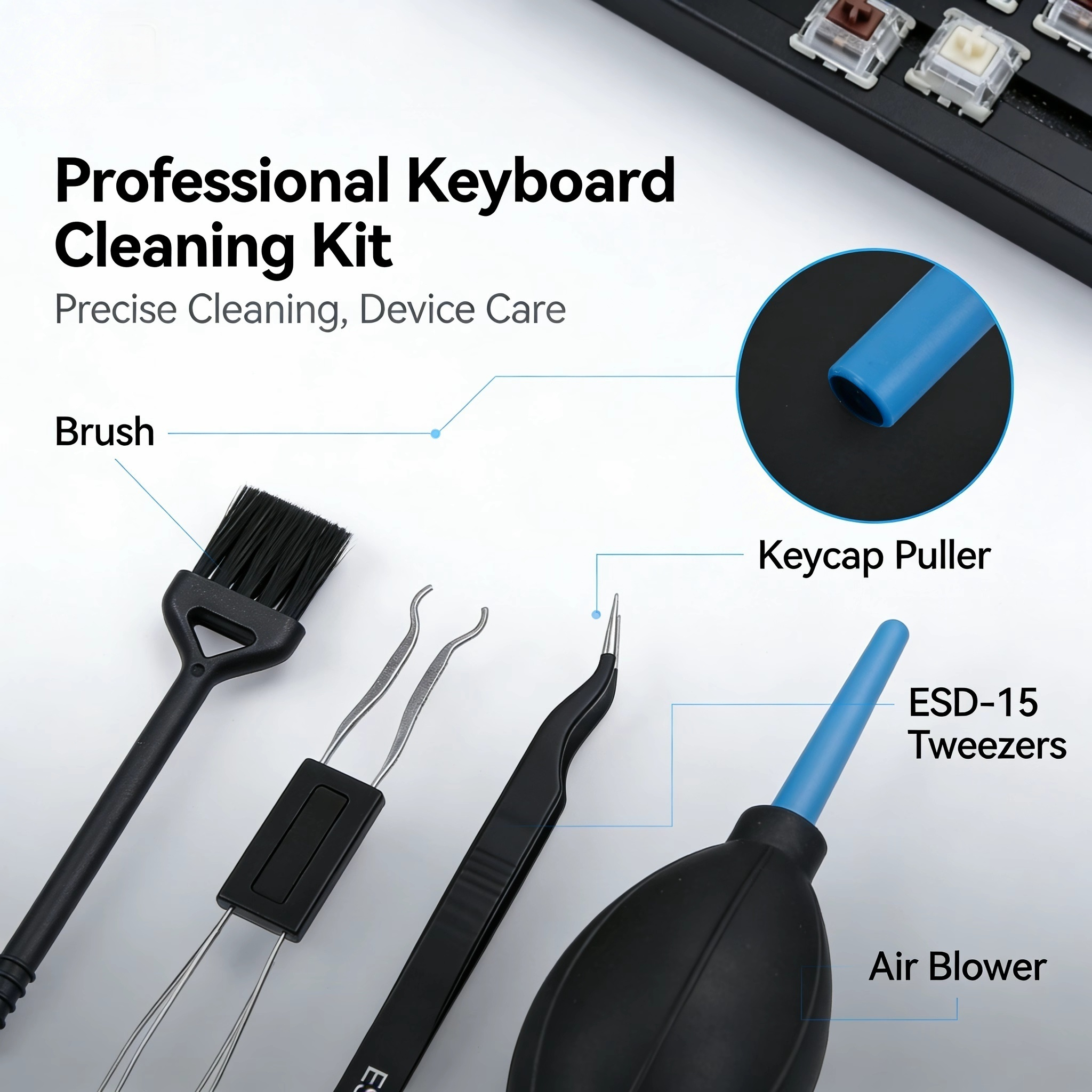 4 in 1 Keyboard Cleaning Kit M - Keycap Puller Ring ulasan dan harga