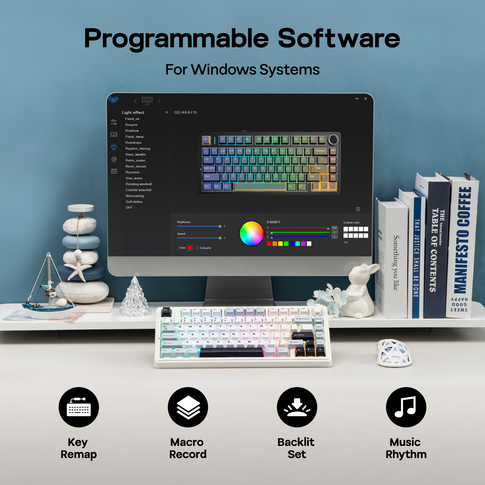 EPOMAKER x AULA F75 75% ANSI H - Gaming Keyboard Tkl ulasan dan harga