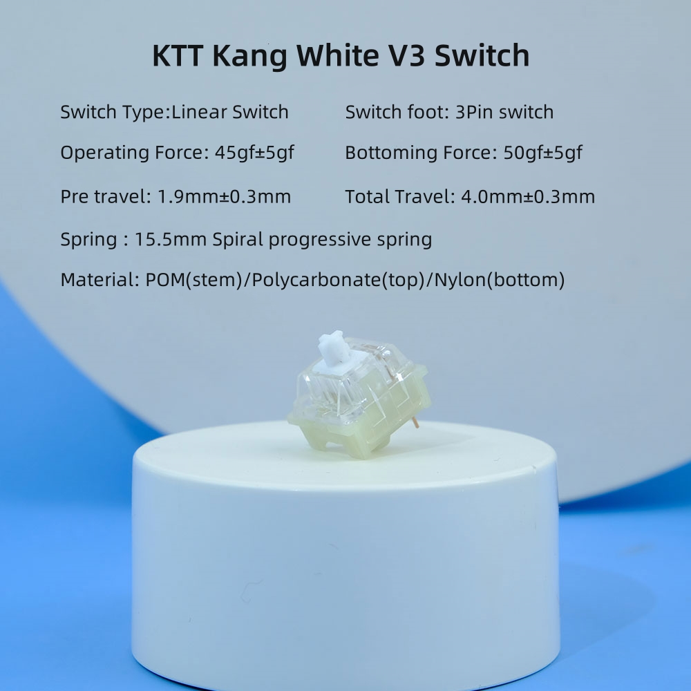 KTT Kang White V3 Switches Mec - Gaming Keyboard Ergo ulasan dan harga