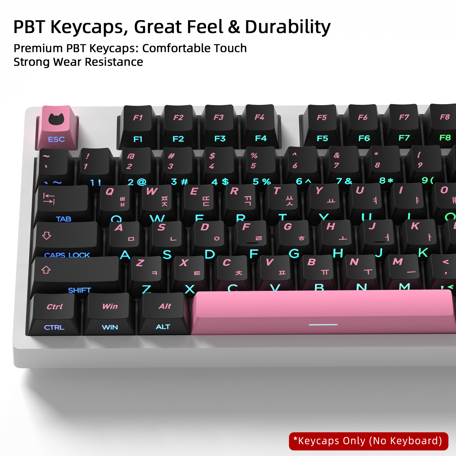 Black Pink Cat Korean Keycaps  - Gaming Keyboard Typewriter ulasan dan harga