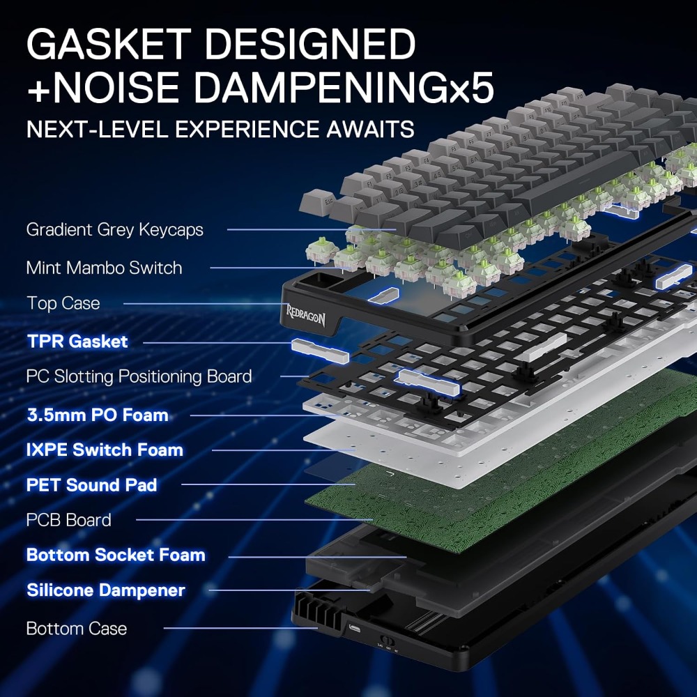 75% Wireless Gasket RGB Gaming - Gaming Keyboard No Noise ulasan dan harga