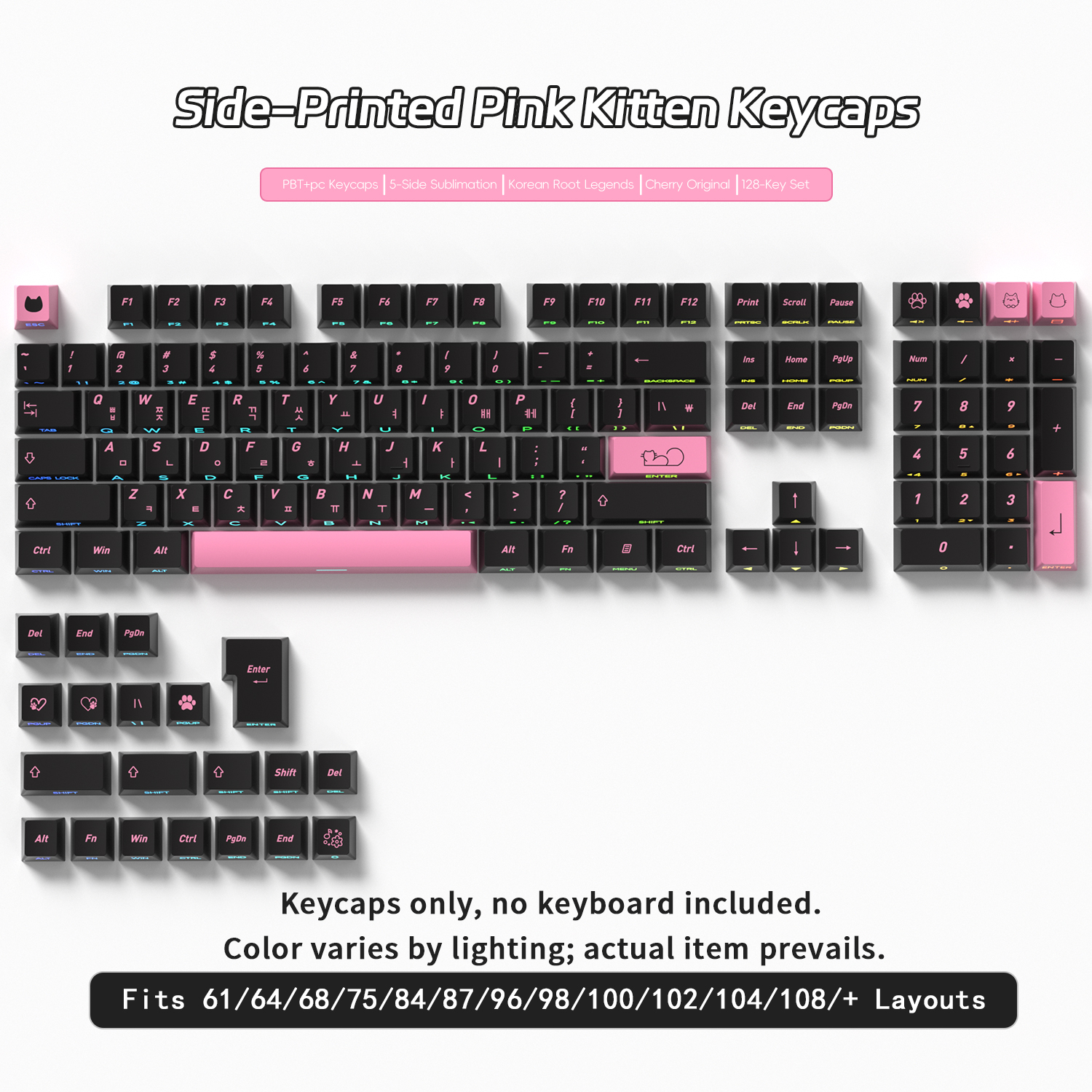 Cute Cat Side Printed Korean K - Gaming Keyboard Typewriter ulasan dan harga