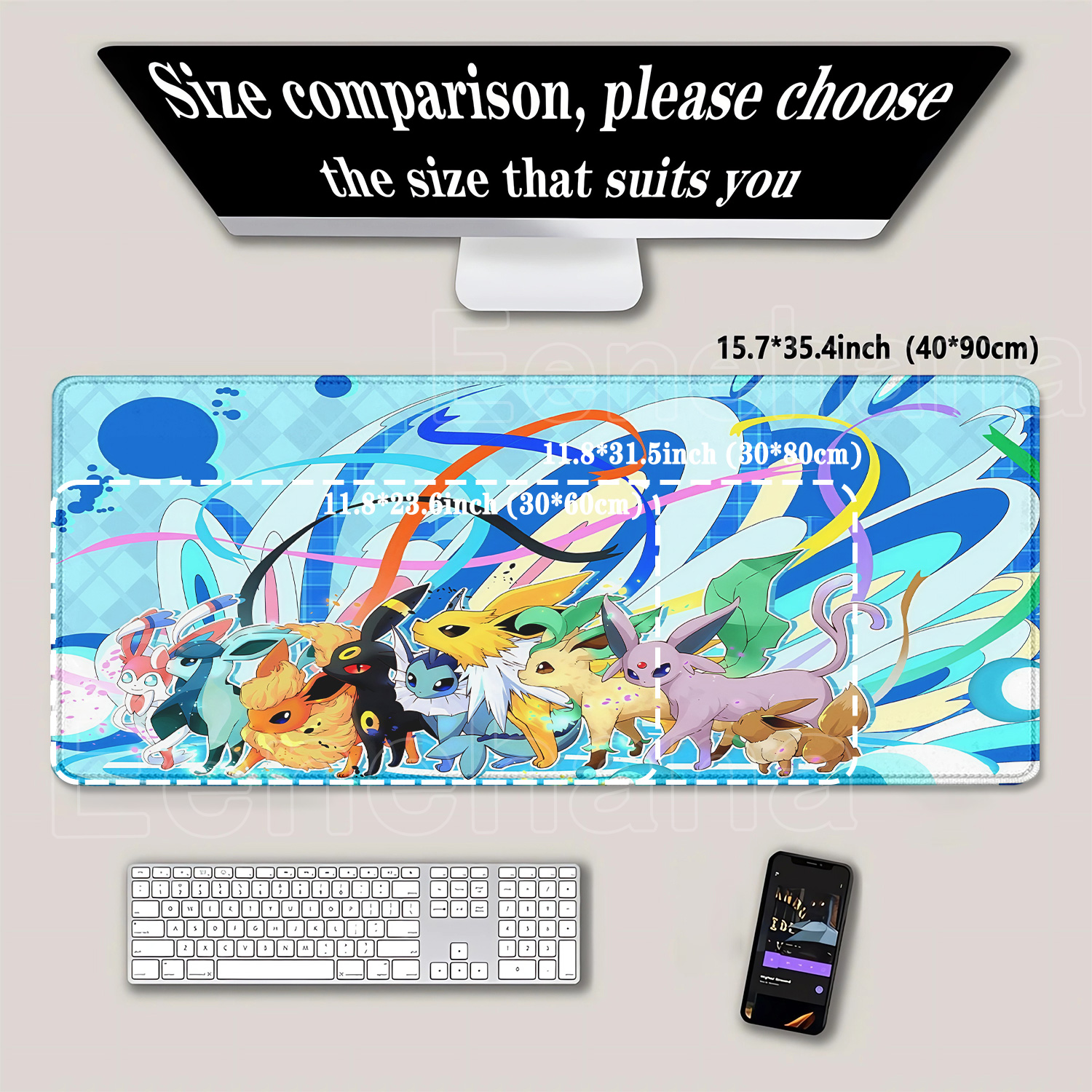 XXL Eevee pokemon gaming Anime - Gaming Keyboard Typewriter ulasan dan harga