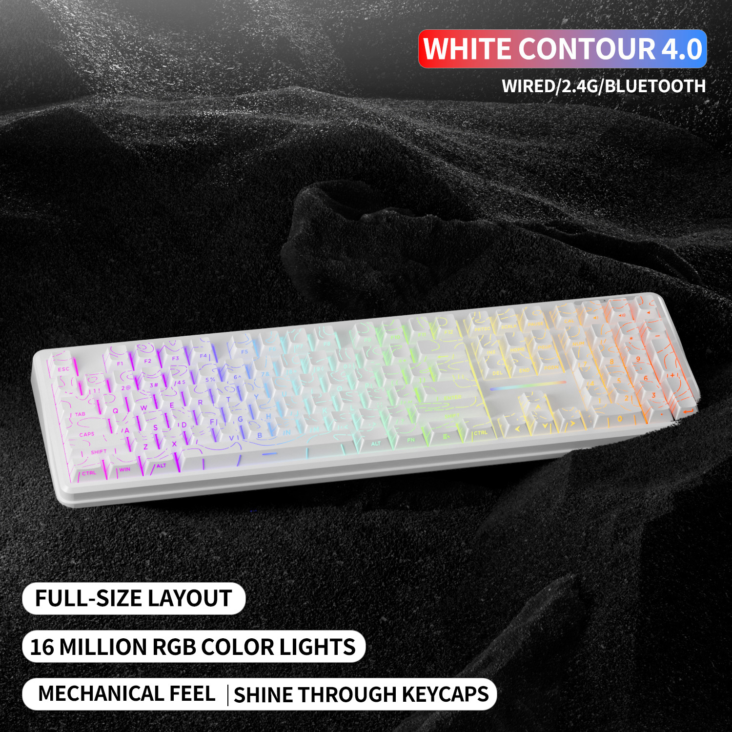 V108 Pro Wired&Wirel Keyboard  - Gaming Keyboard No Noise ulasan dan harga